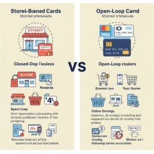 Closed-loop vs. open-loop store branded credit cards.