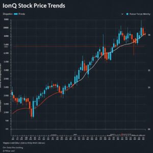 IonQ stock performance chart showing its price fluctuations over time.