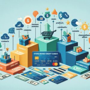 Maximizing store branded card rewards and savings strategies chart.
