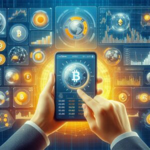 Coinbase exchange platform interface with crypto prices and trading charts.