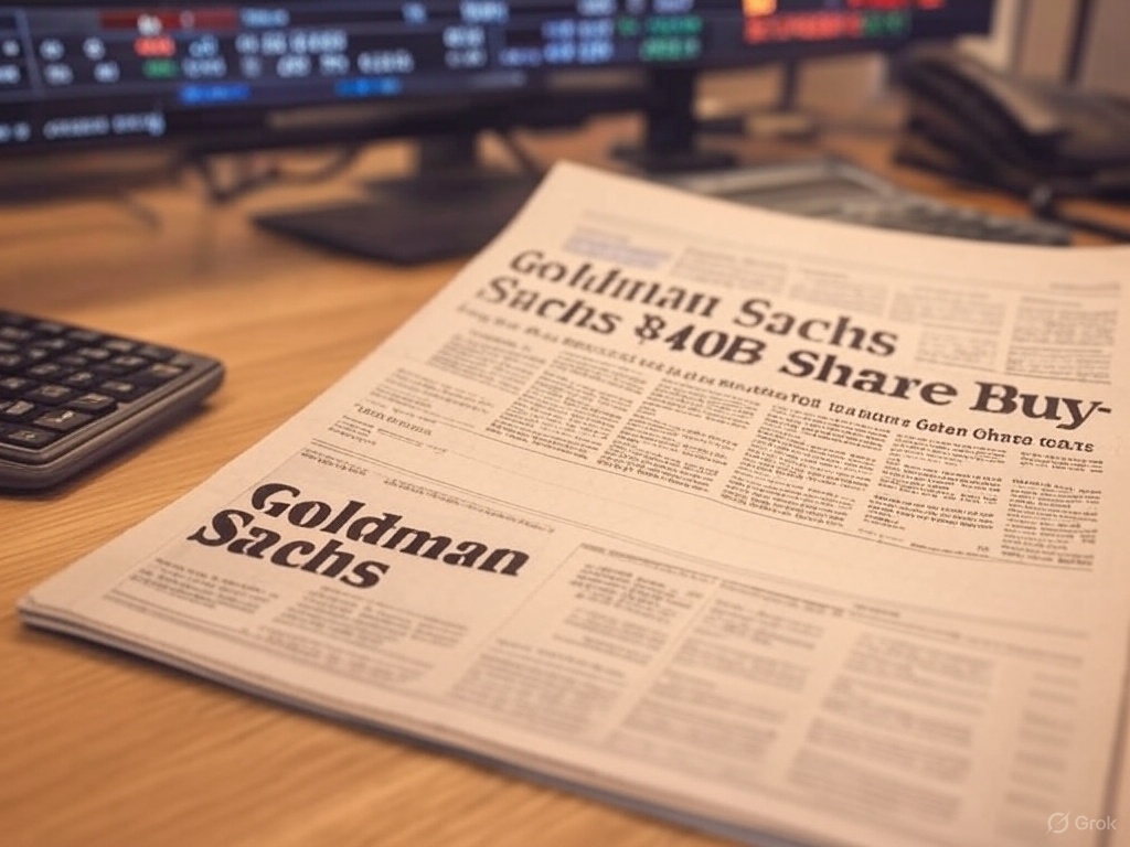 Newspaper headline about Goldman Sachs share buyback