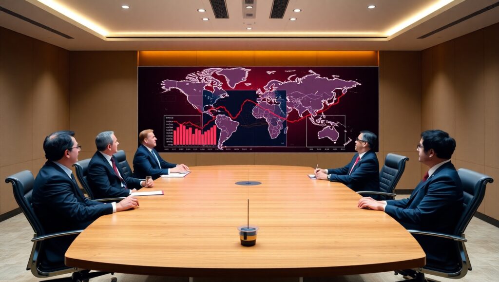 American Airlines executives discussing trade war impact on business.