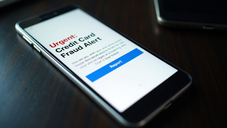 Phishing scam alert on phone