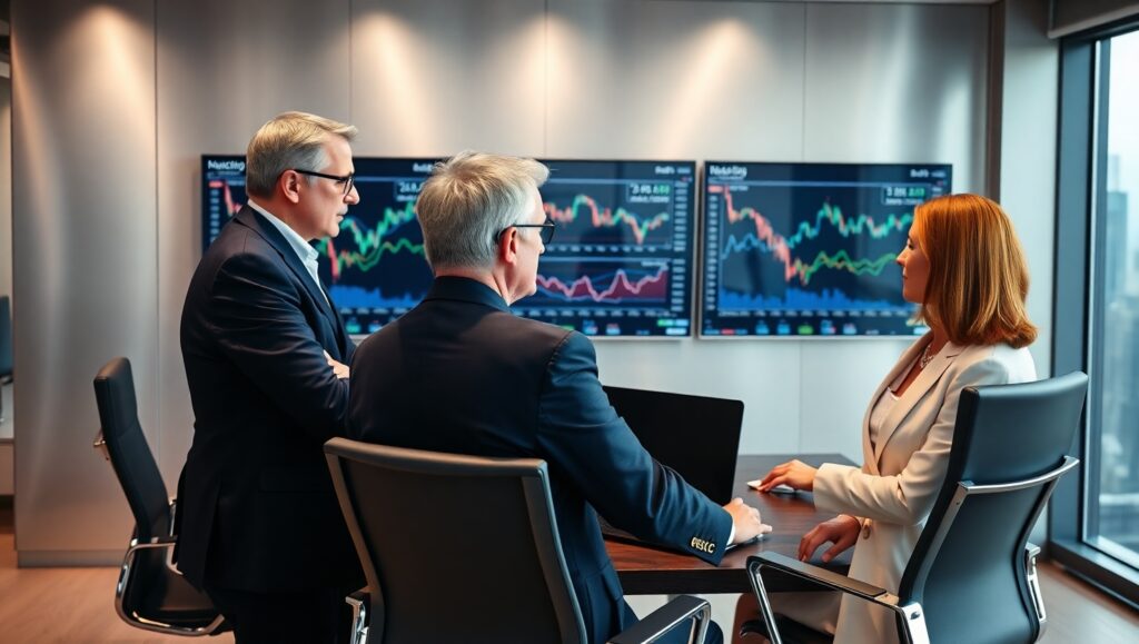 Billionaires analyzing stocks