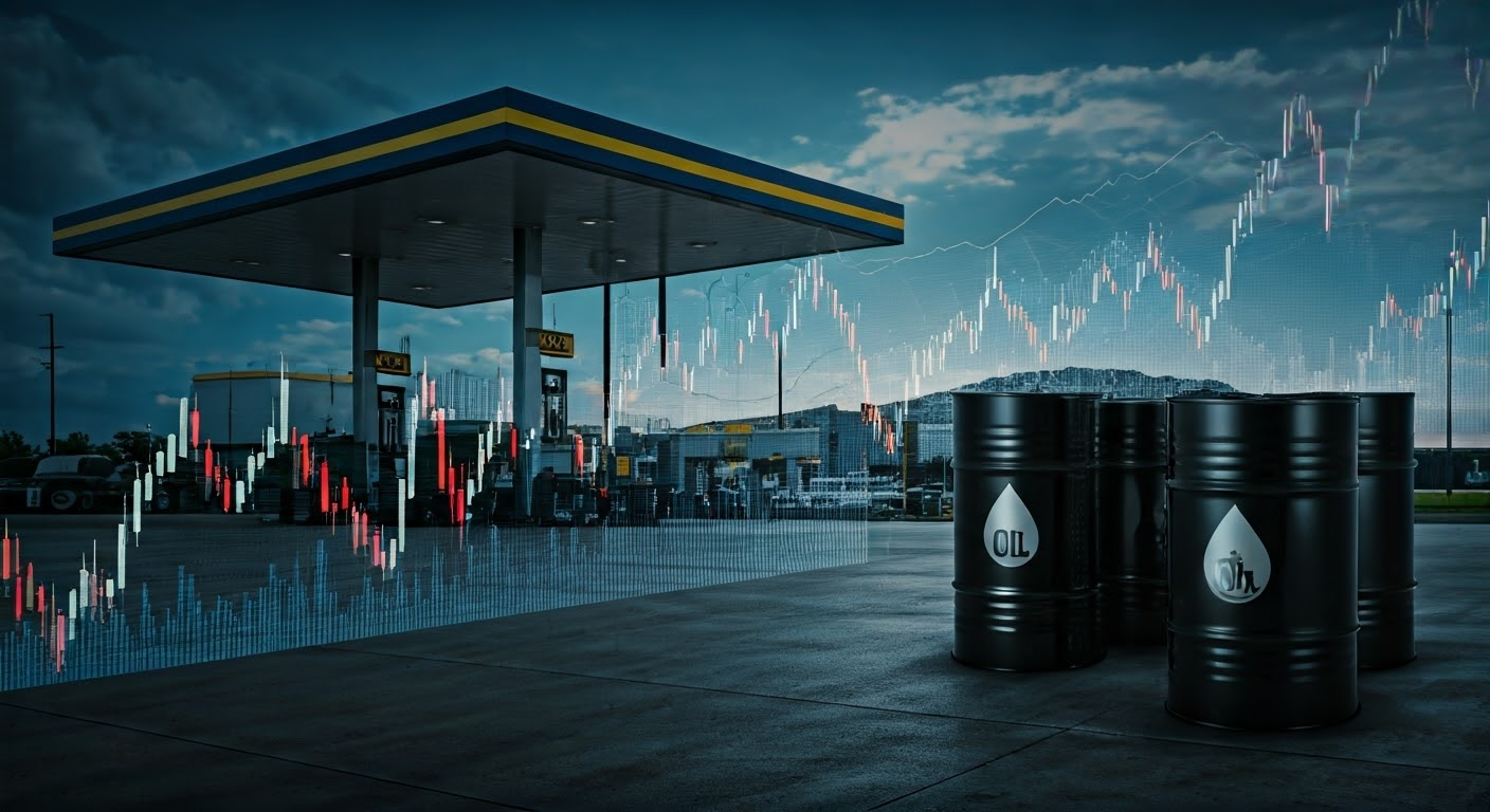 Collage of gasoline price trends