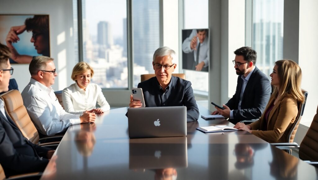 Tim Cook in meeting