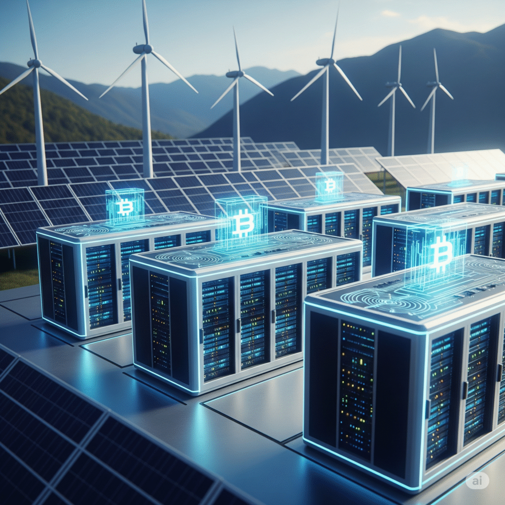 Passive Bitcoin cloud mining solutions using solar and wind energy