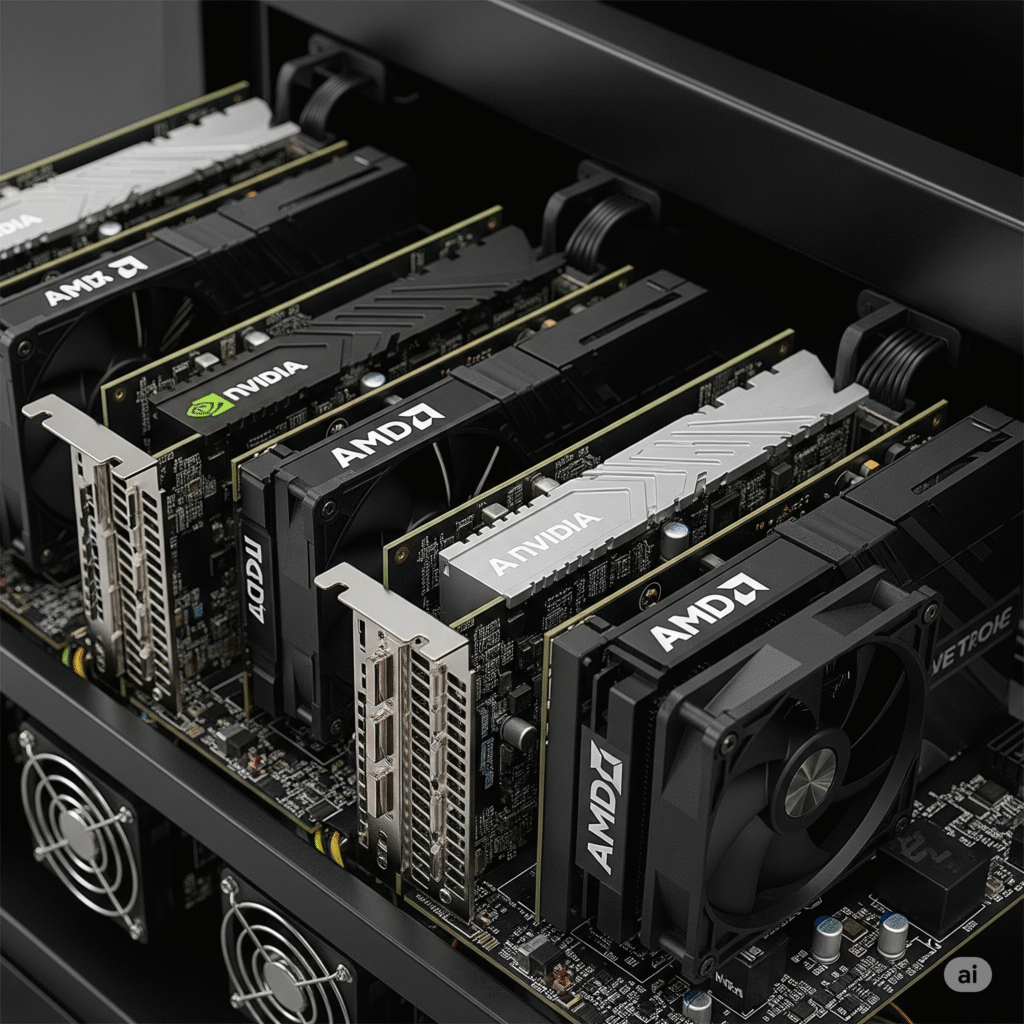 NVIDIA and AMD GPUs for faster and less power-consuming mining.