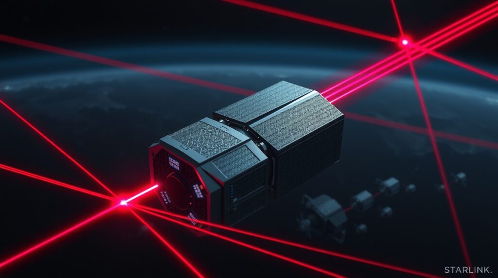 Starlink satellite with laser links
