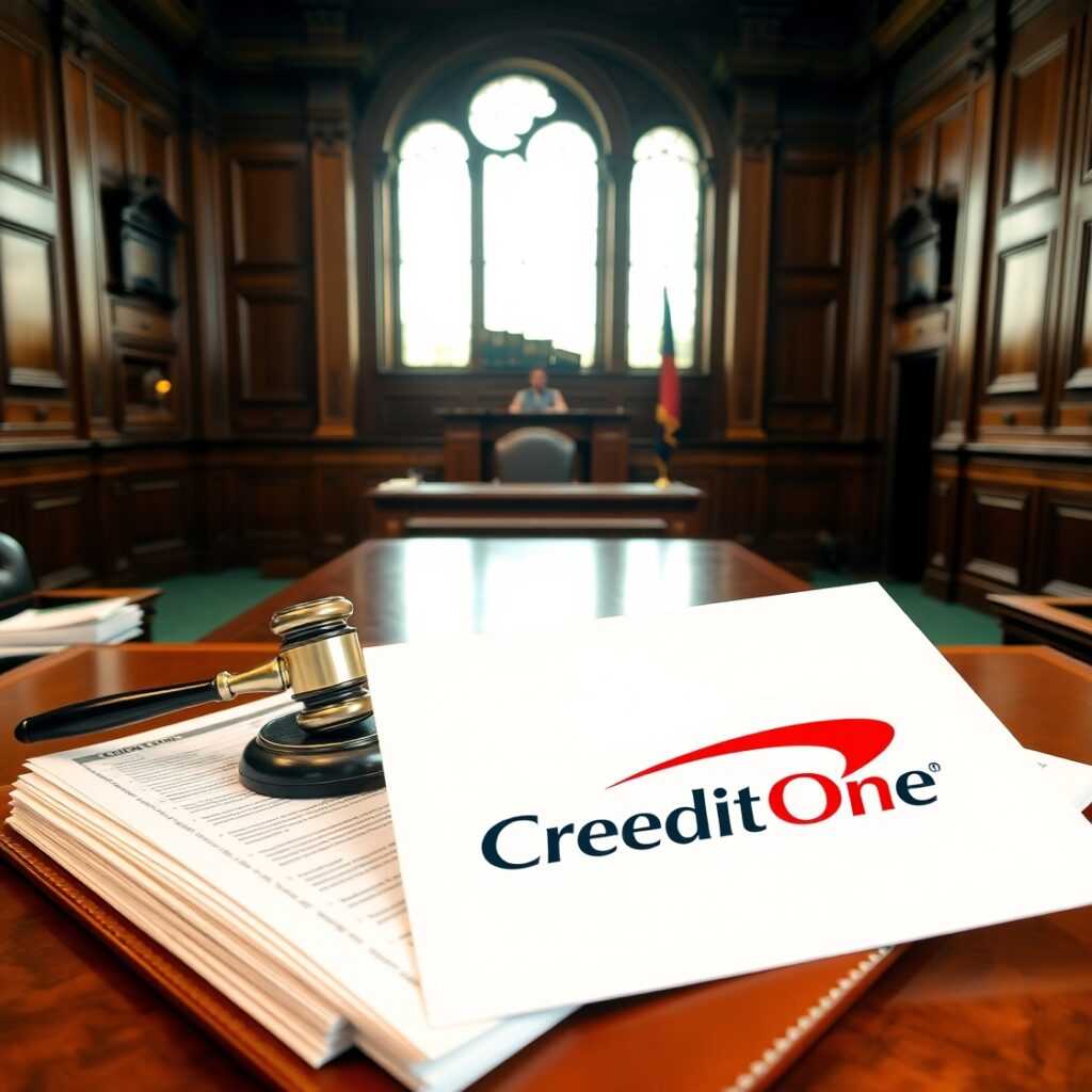 Credit One class action lawsuit documents in courtroom