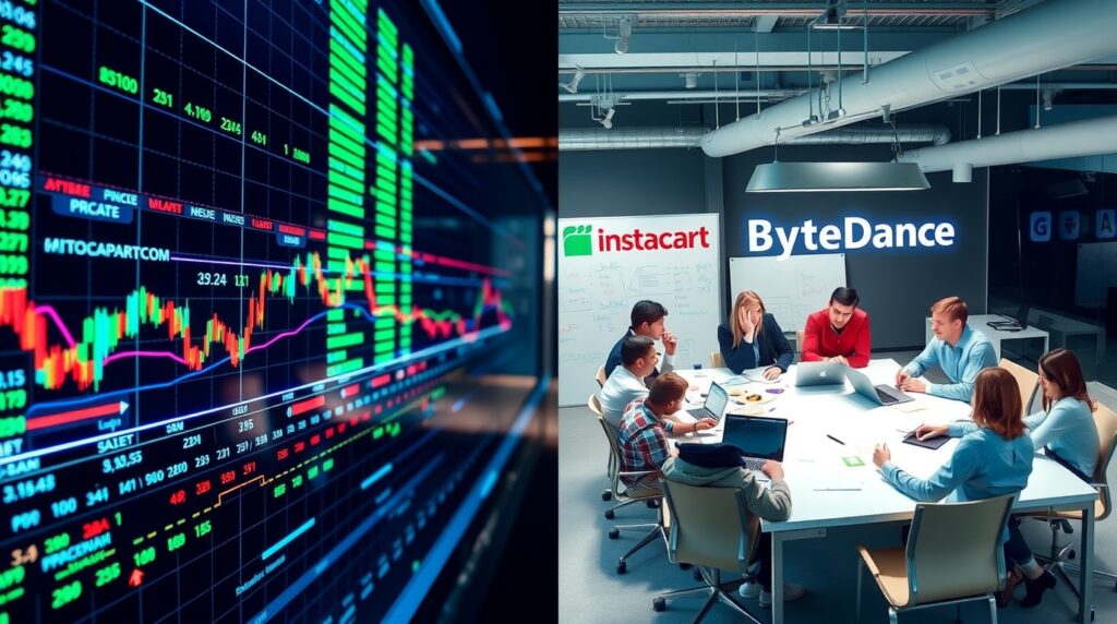 Public market vs startup investment split.