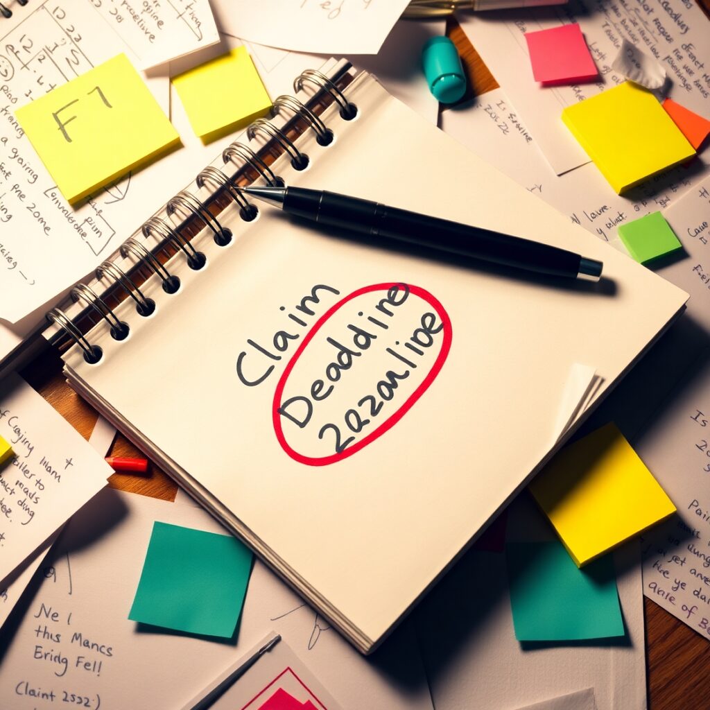 Settlement claim deadline marked on calendar