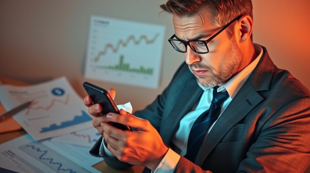 Investor checking Coinbase performance