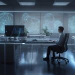 AI replaces human jobs in modern corporate office