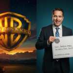 Warner Bros logo and CEO with bonus