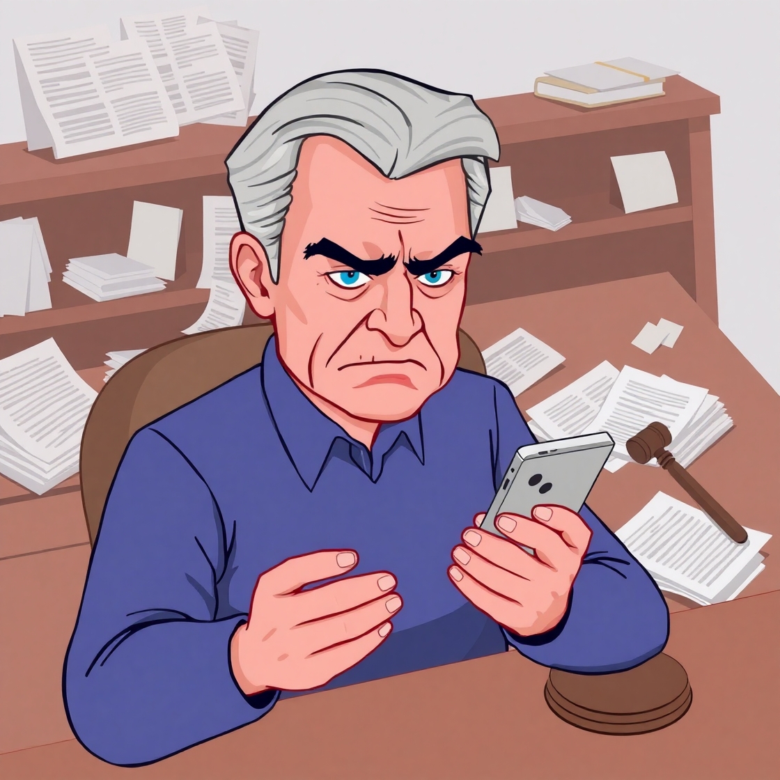Person annoyed by robocalls with legal settlement documents in background