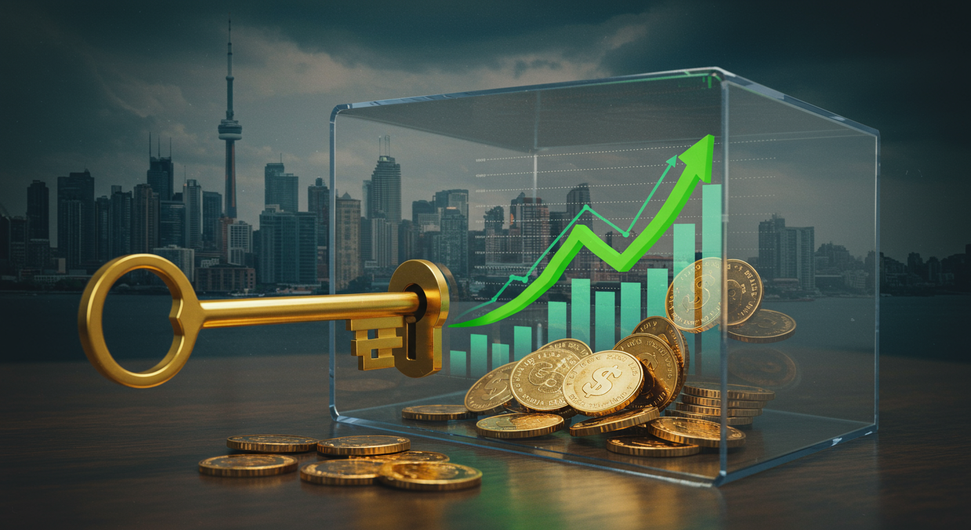 Financial Key unlocking financial growth and income.
