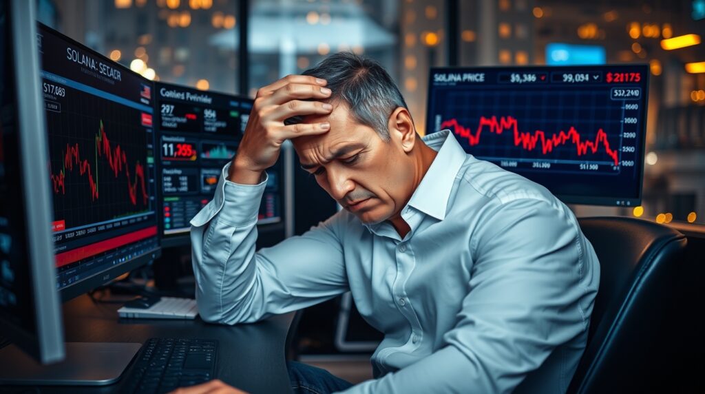 Trader upset by SOL $185 price crash