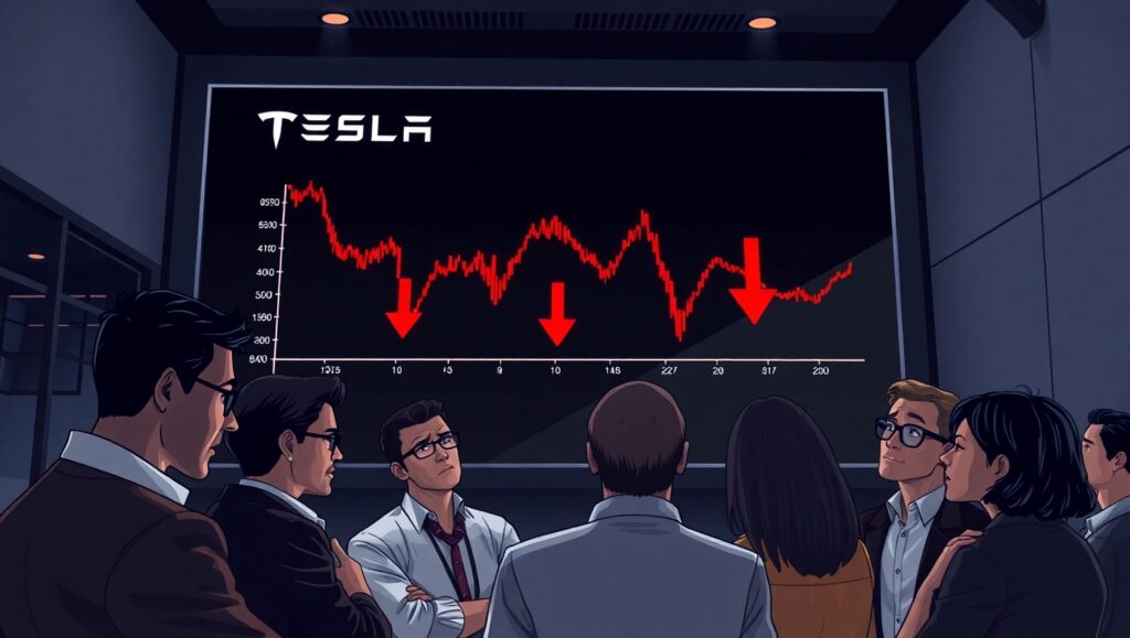 Tesla stock falls