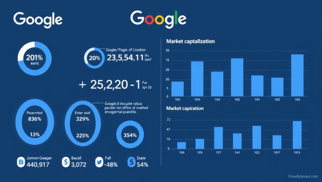 Google financial metrics and market cap infographic