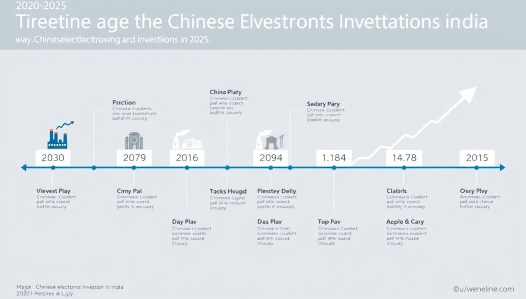 Timeline of Chinese electronics investments in India 2020-2025