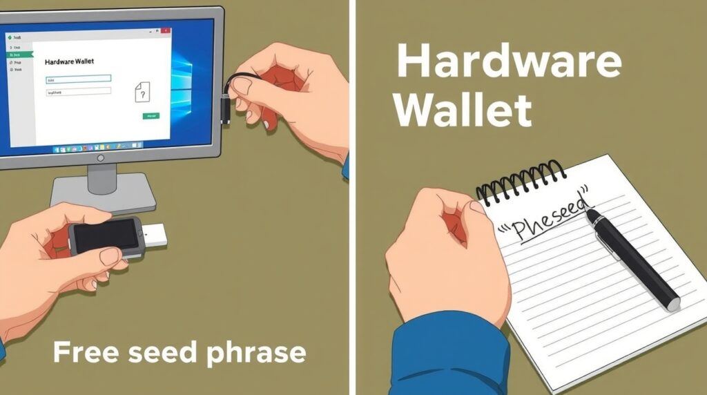 Step-by-step hardware wallet setup process for secure Bitcoin storage and seed phrase backup