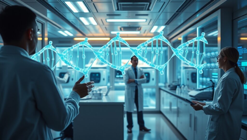 Futuristic gene therapy research laboratory