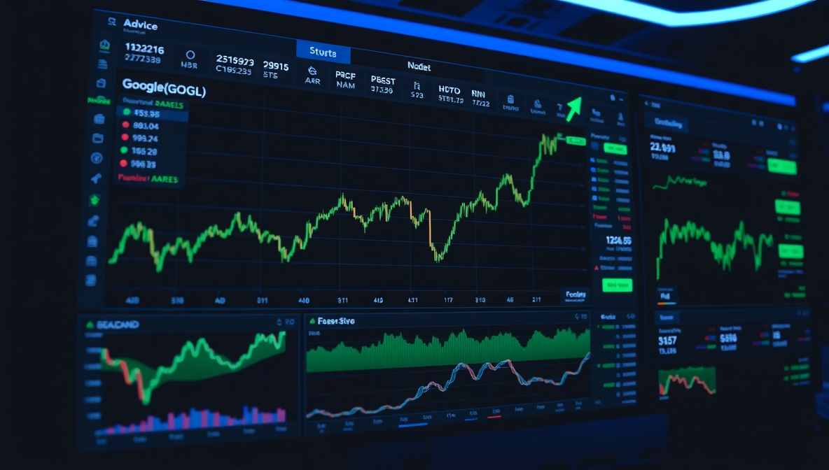 Google GOOGL stock price dashboard trending upward