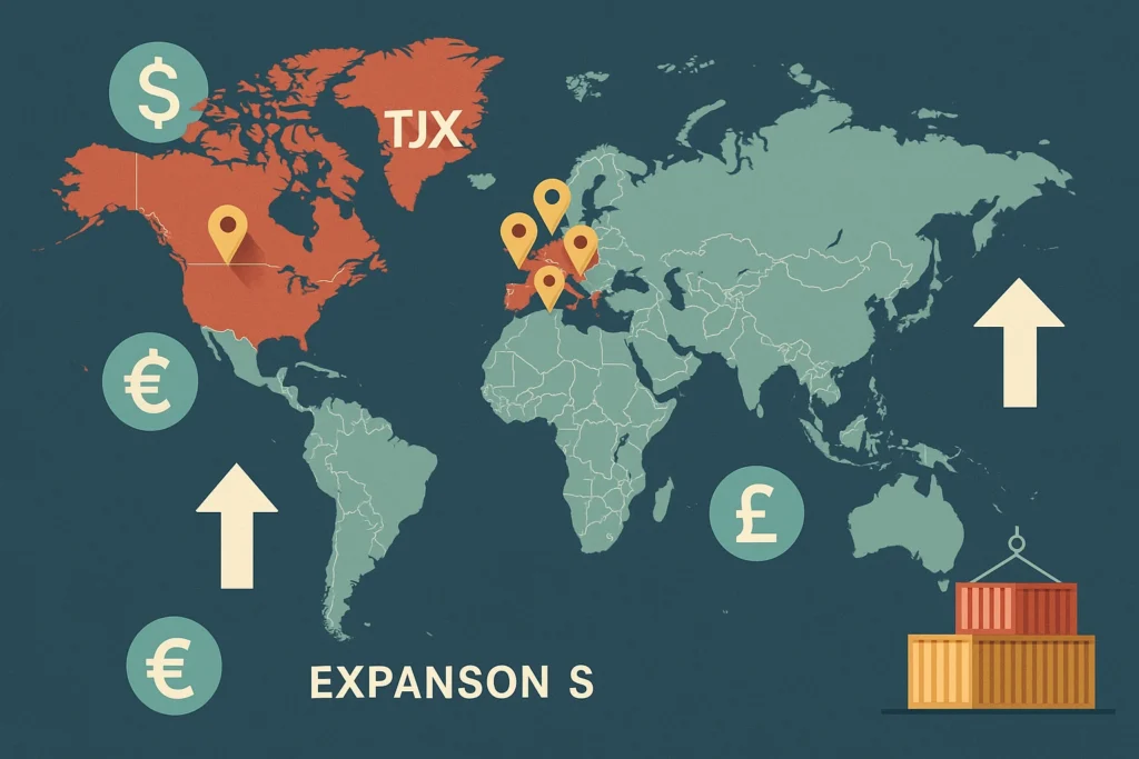 TJX Companies international expansion map showing growth opportunities in Europe and Canada