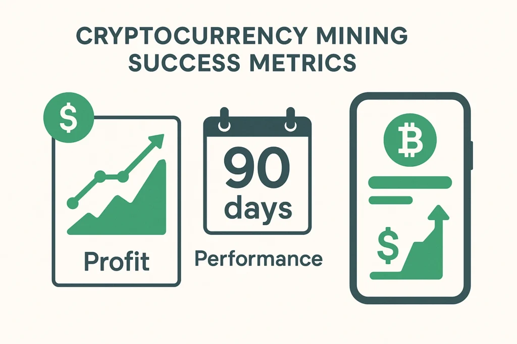 DEAL Mining 90-day performance analytics showing consistent daily profits and mobile app earnings tracking