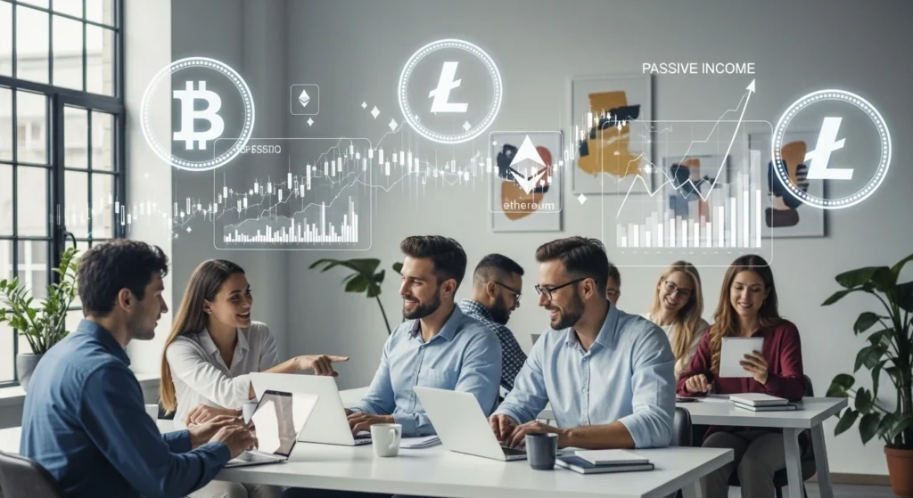 People earning passive income from crypto mining platforms