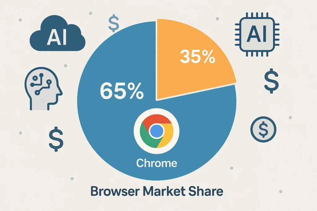 Chrome browser market dominance statistics infographic