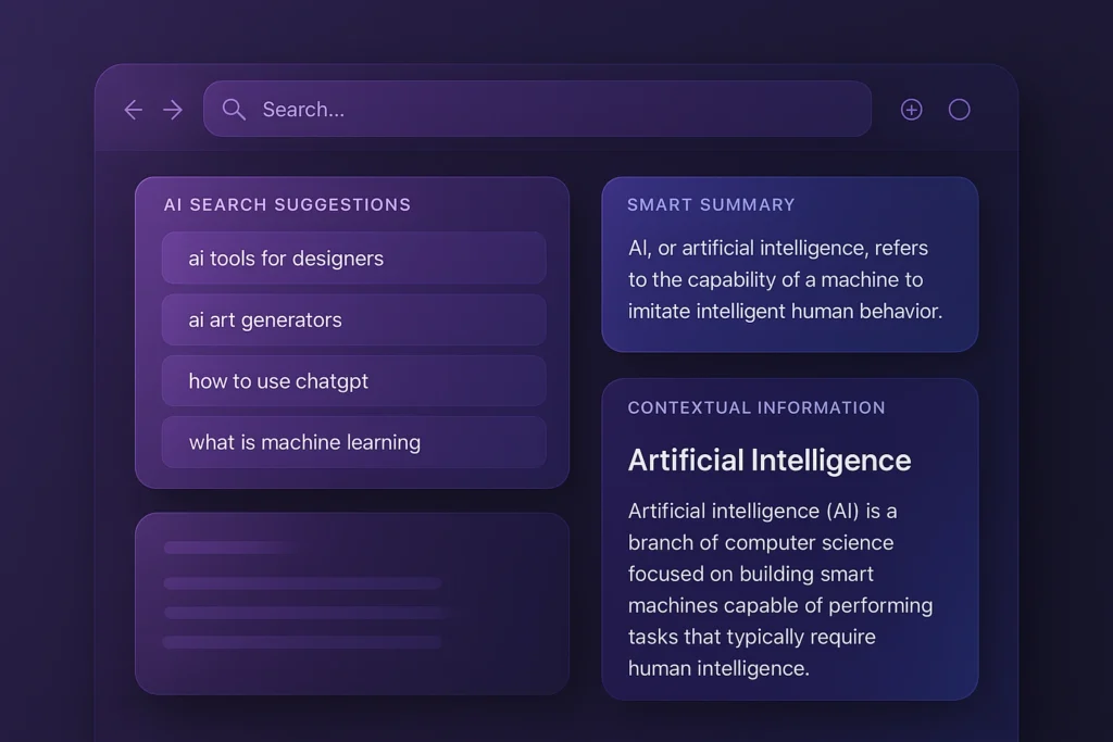 AI-enhanced browser interface concept design
