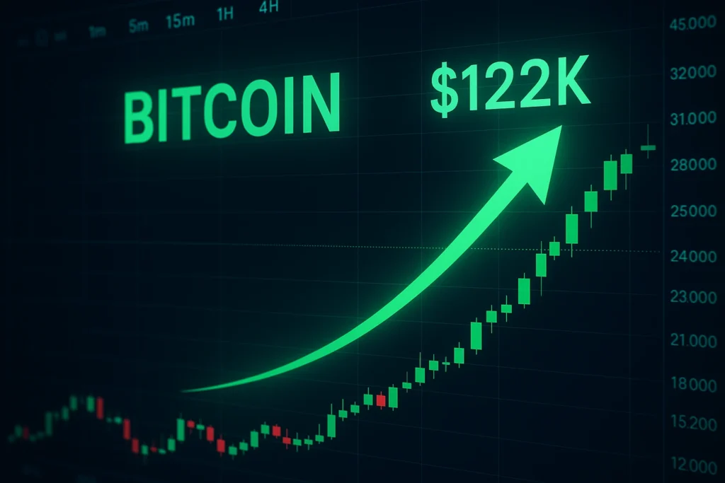 Bitcoin price chart reaching $122K