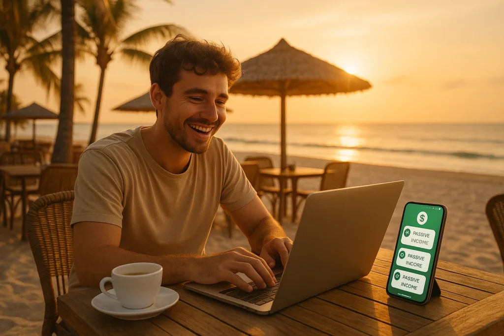 Financial freedom lifestyle with passive income