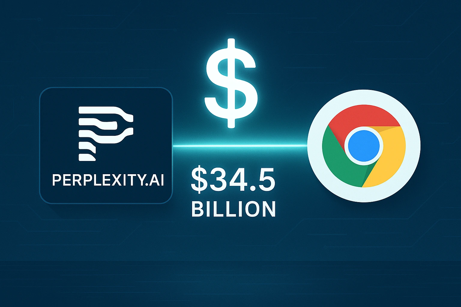 Perplexity AI $34.5B Chrome acquisition bid illustration